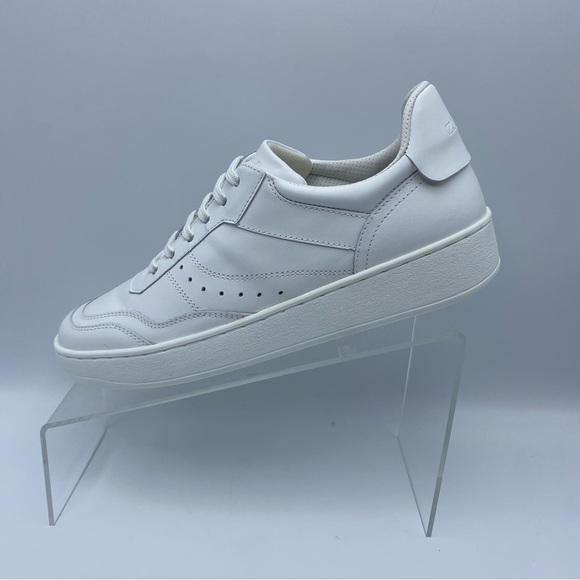 NWT. Zara Women's White Leather Uniform Sneakers. Size 11, 12, 13. - Picture 3 of 15